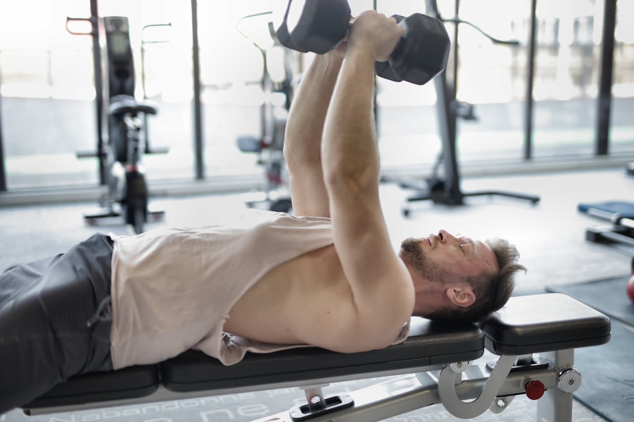 Man working out at the gym