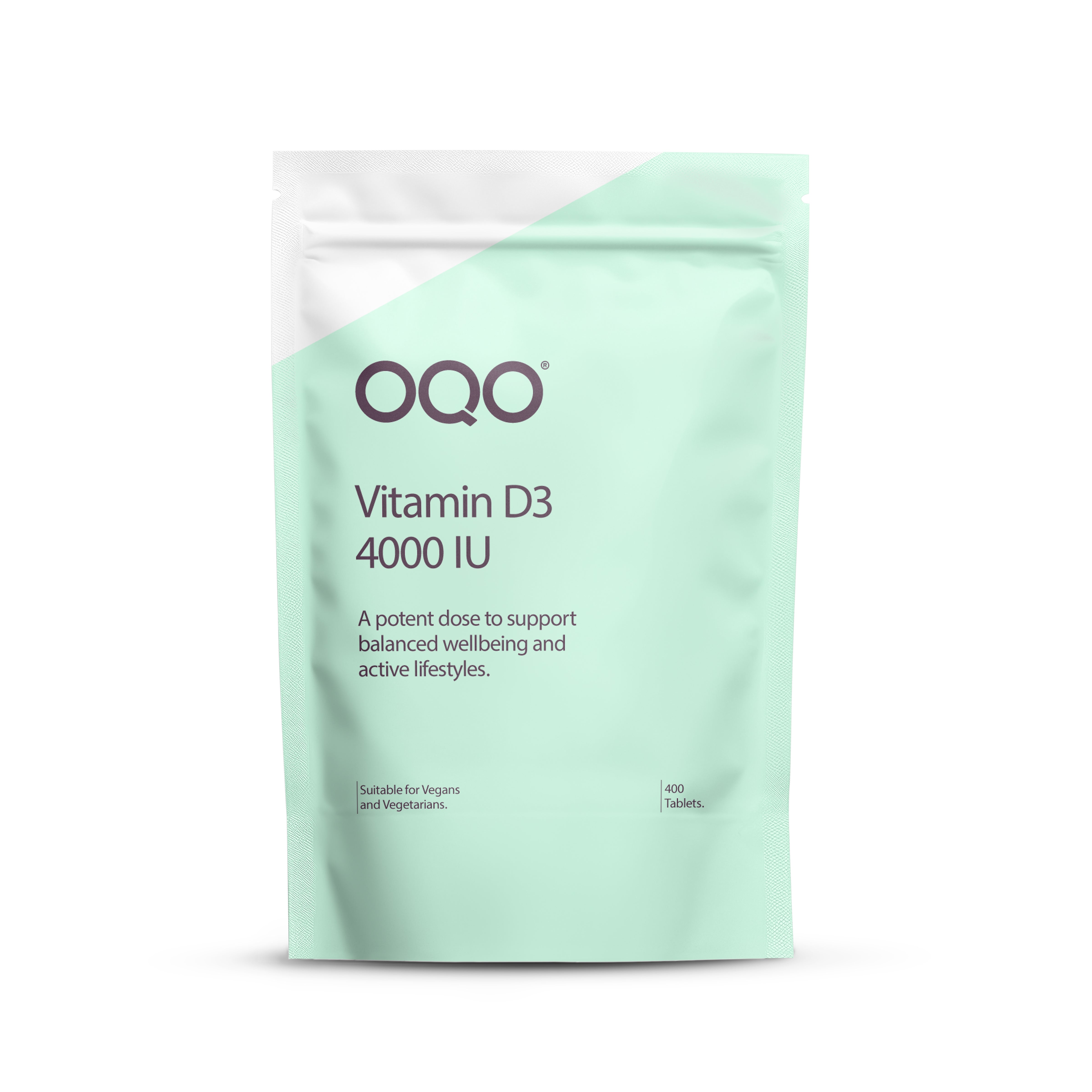 OQO Vitamin D3 4000 IU High Strength - 400 Vegan Tablets
