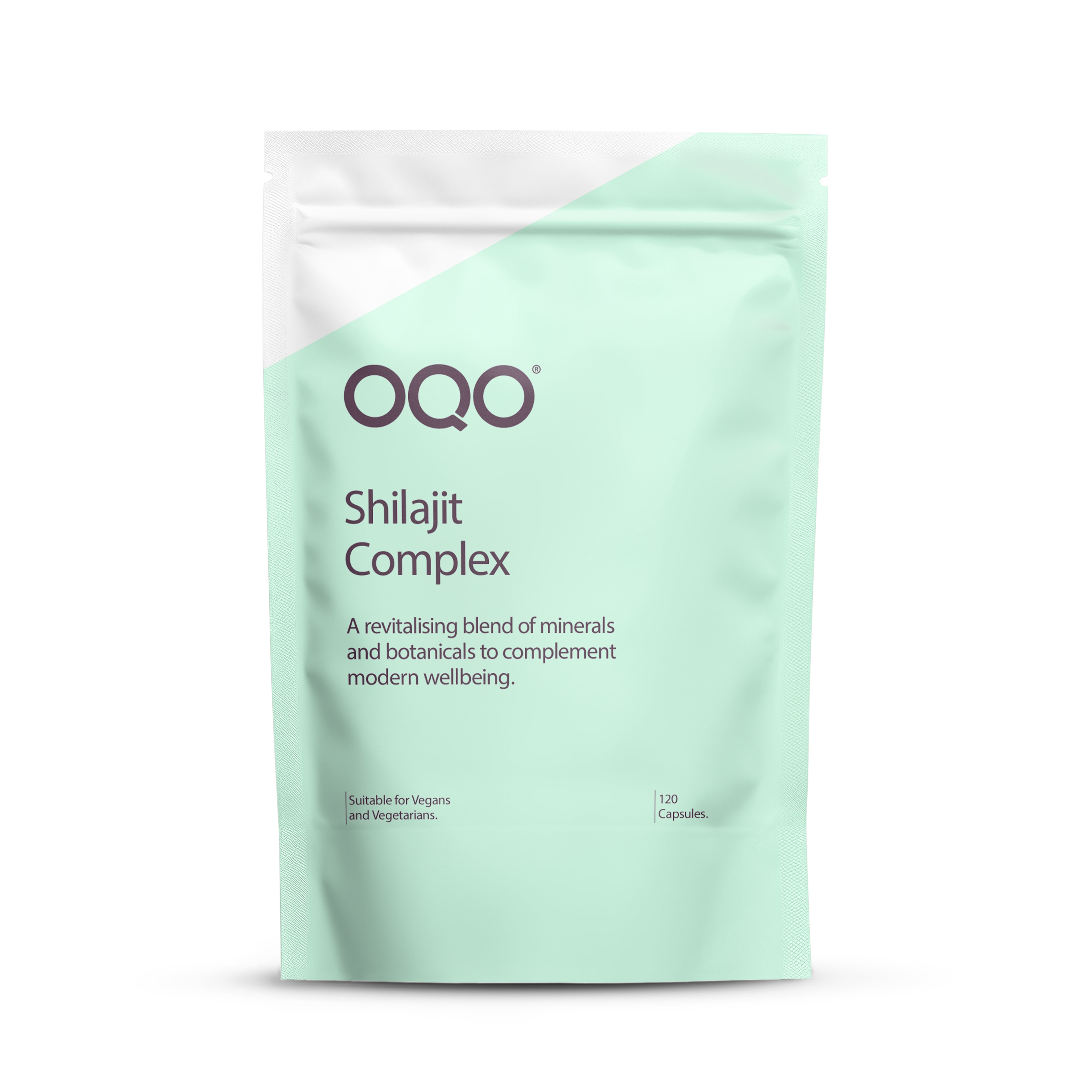 OQO Shilajit Complex - 120 Capsules with Shilajit 40:1, Ashwagandha, Turmeric & Lion's Mane | Vegan