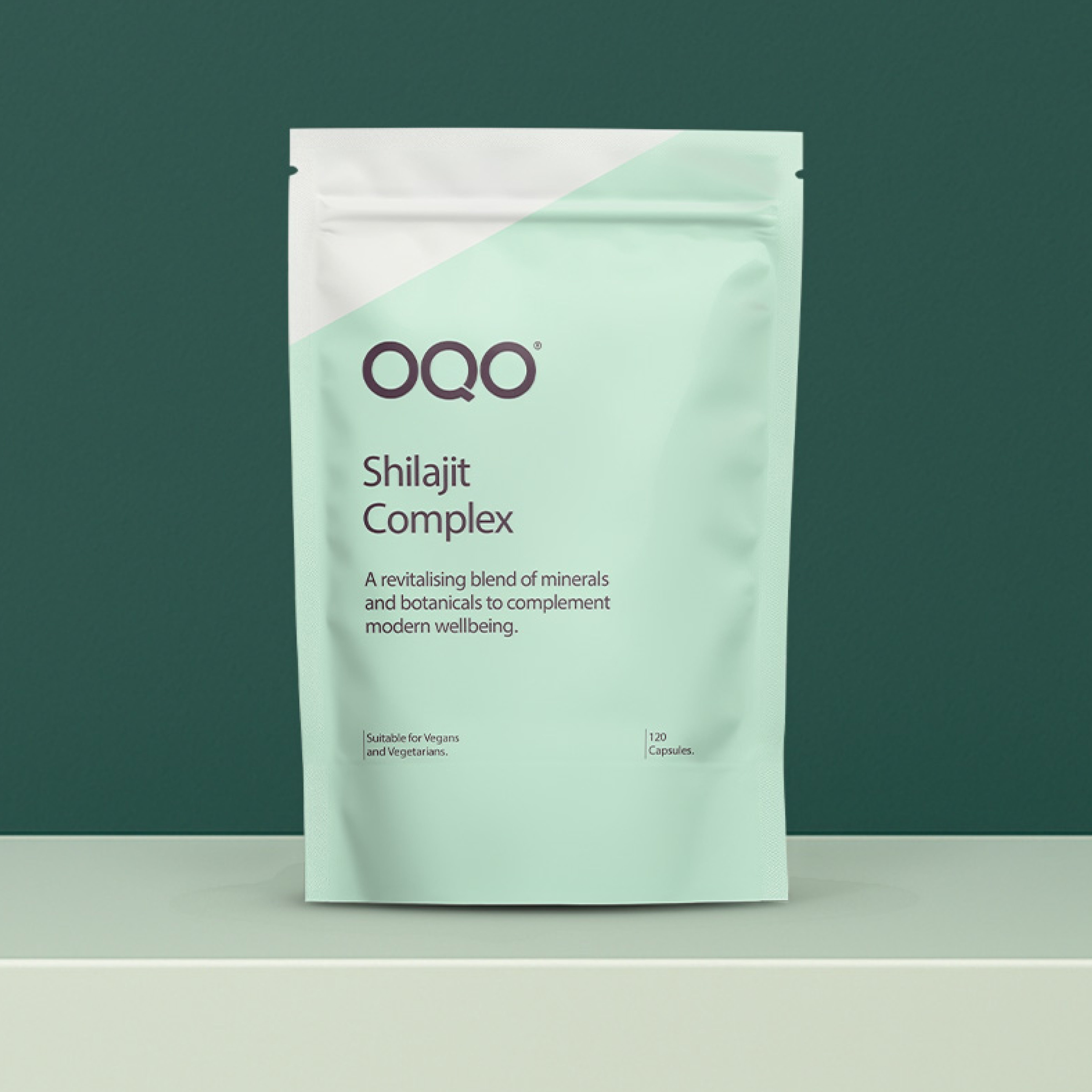 OQO Shilajit Complex - 120 Capsules with Shilajit 40:1, Ashwagandha, Turmeric & Lion's Mane | Vegan