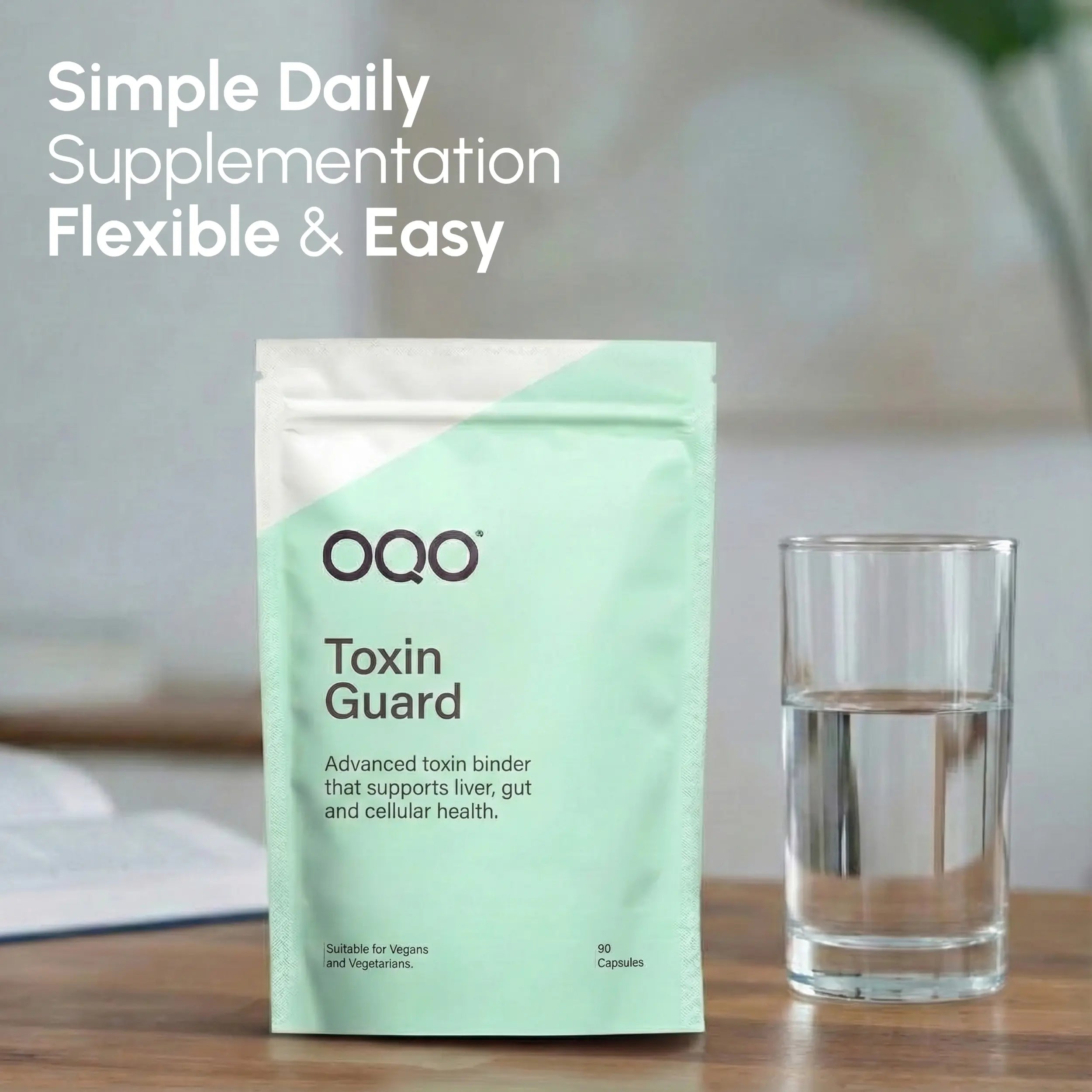 OQO® Toxin Binder | Detox & Gut Support | 90 Vegan Capsules