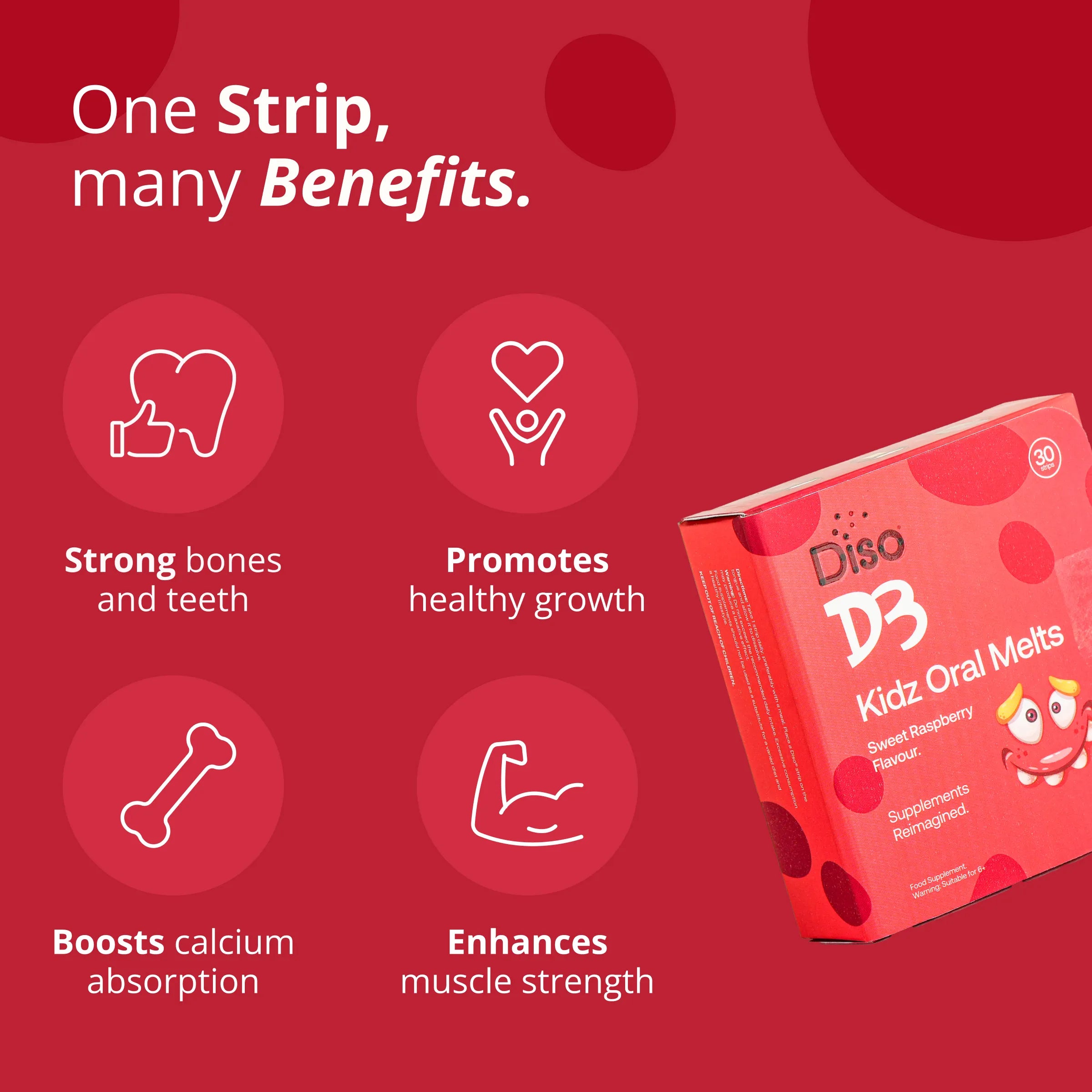 Diso® Kidz D3 Supplement | Strong Bones | Raspberry