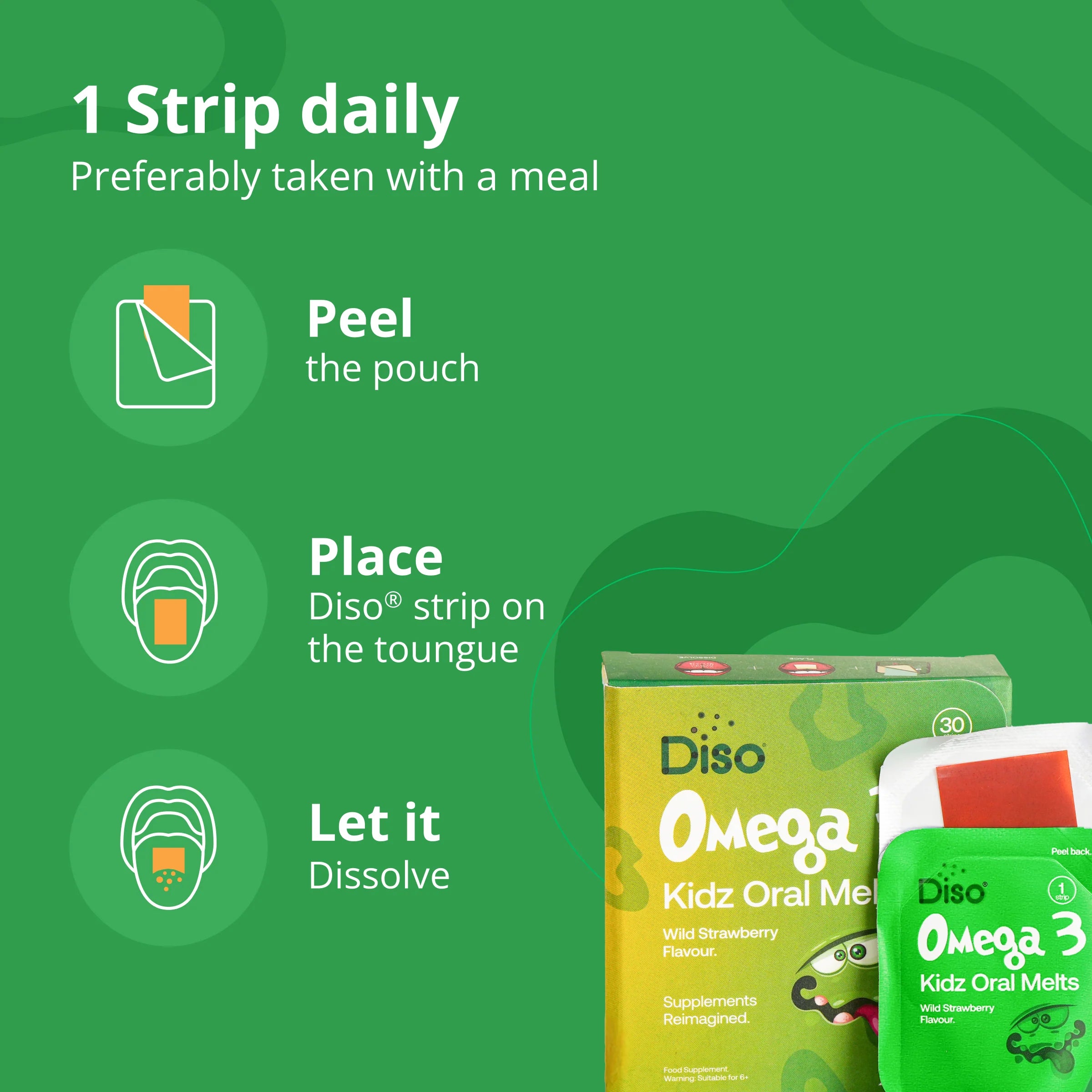 Diso® Kidz Omega 3 Supplement | Brain Function | Strawberry