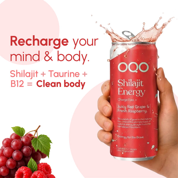 OQO® Shilajit Drink | Red Grape & Raspberry | Energy Boost & Daily Vitality