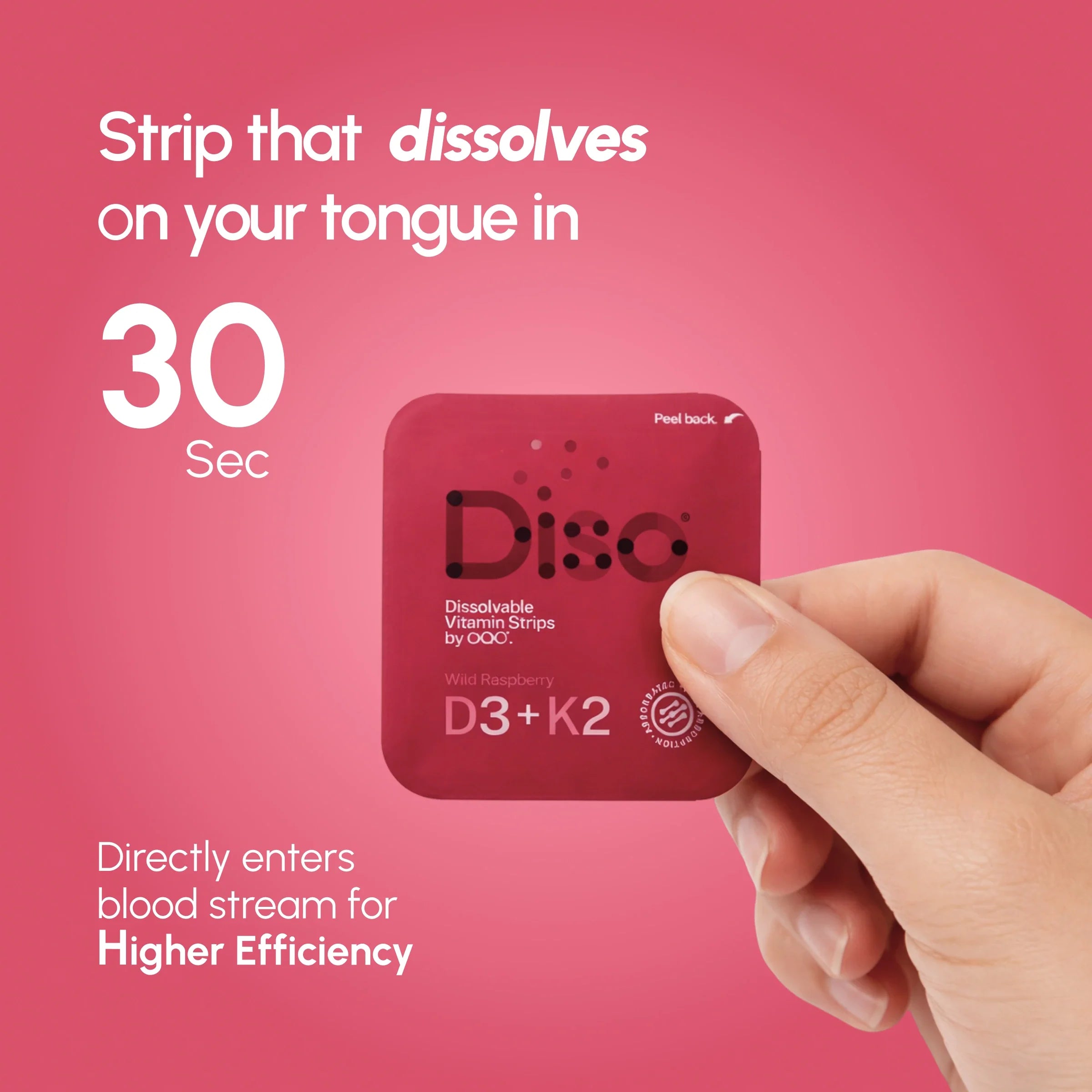 Diso® Dissolvable Strip Supplement | D3+K2