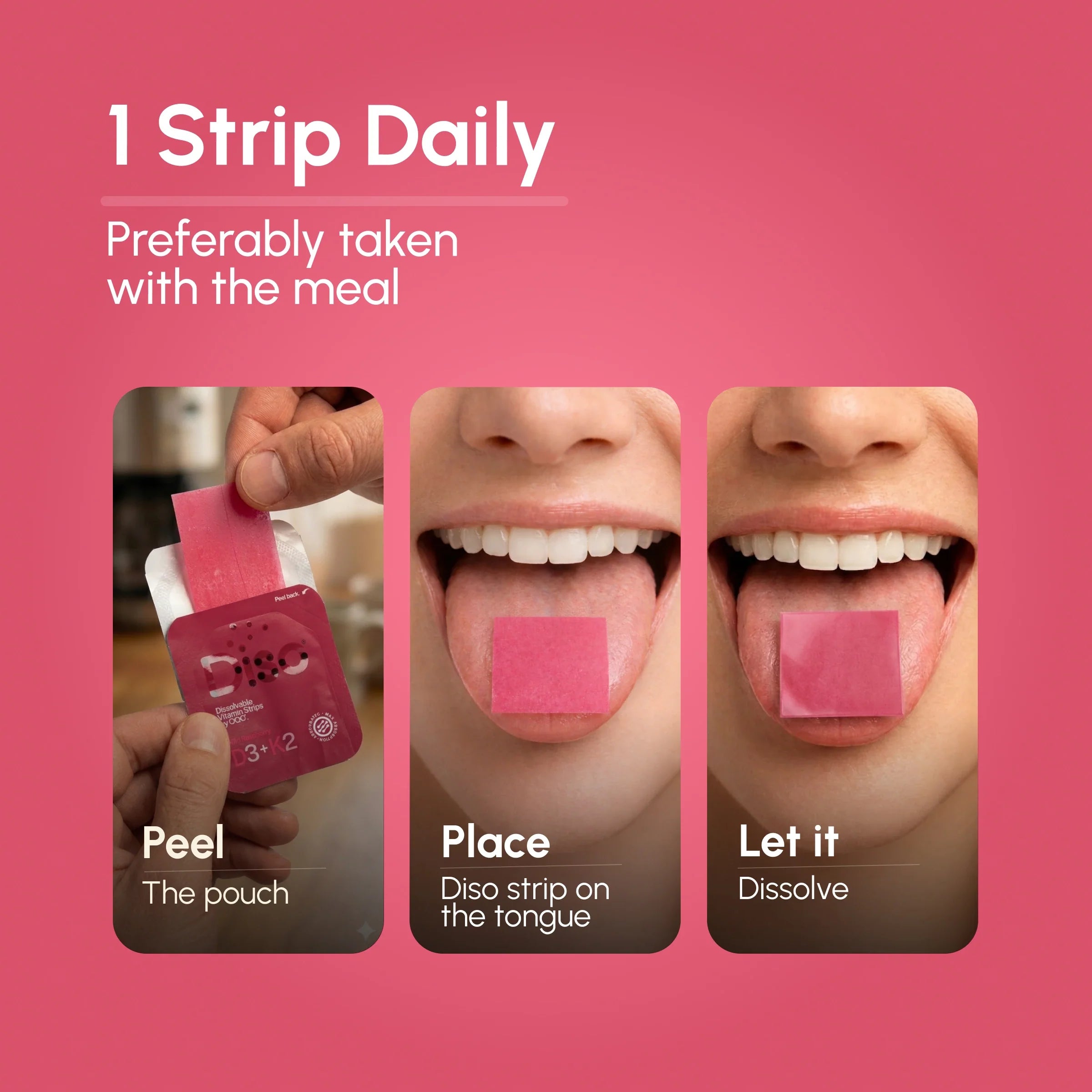 Diso® Dissolvable Strip Supplement | D3+K2