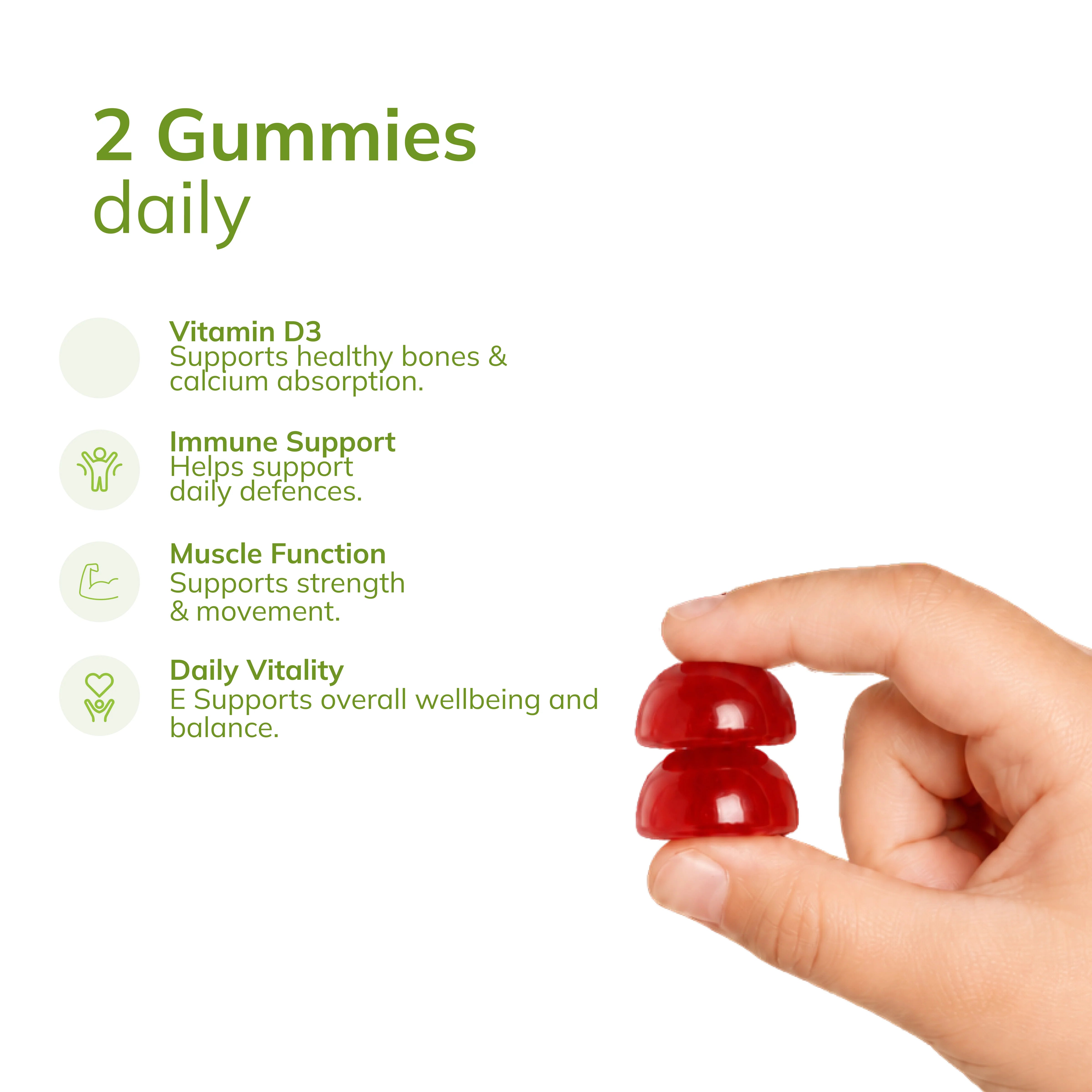 OQO® Kidz D3 Gummies | Strong Bones | Raspberry