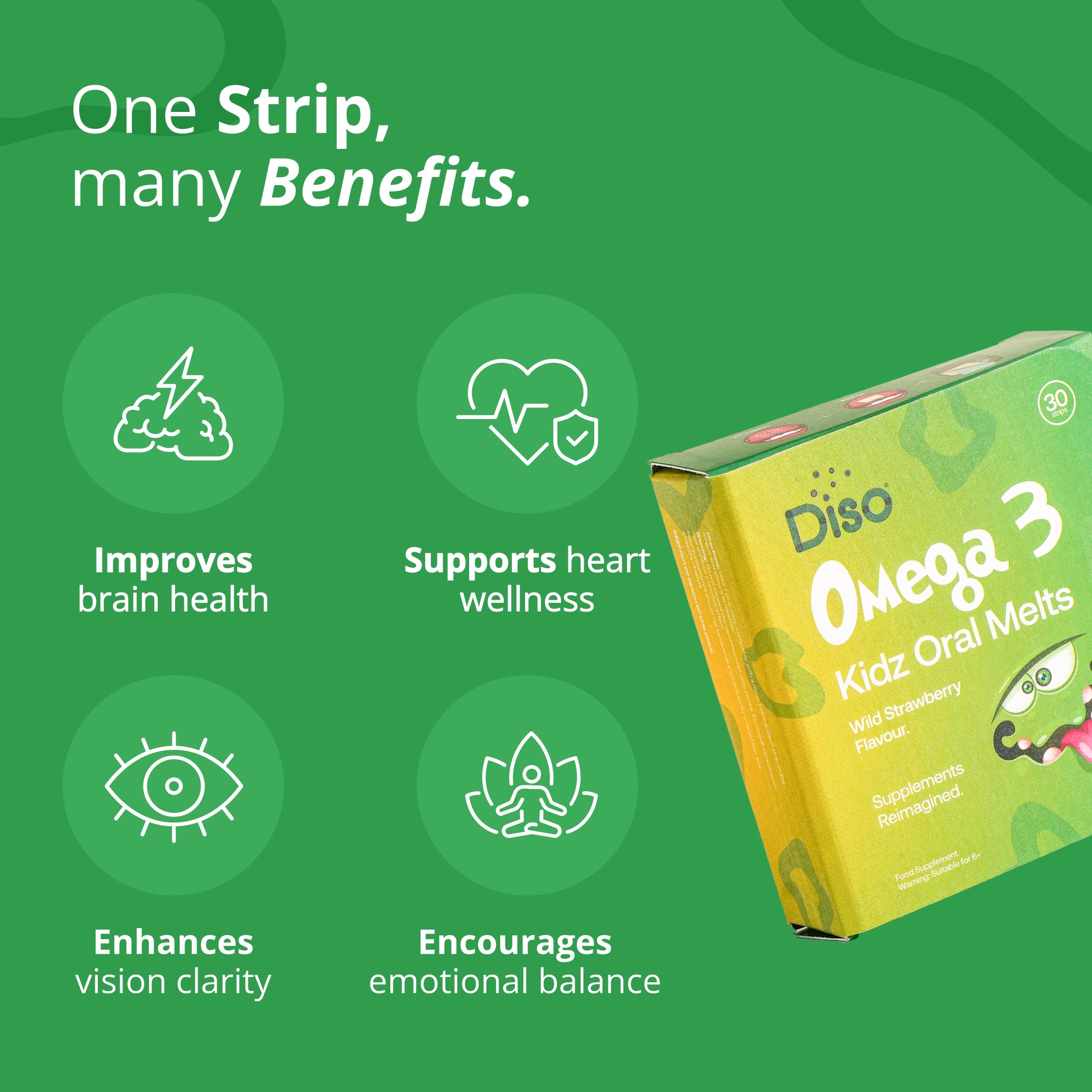 Diso® Kidz Omega 3 Supplement | Brain Function | Strawberry