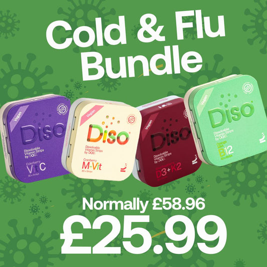 Diso Cold & Flu Bundle - Vit C, MVit, B12, D3K2 - £25.99 DOWN FROM £60