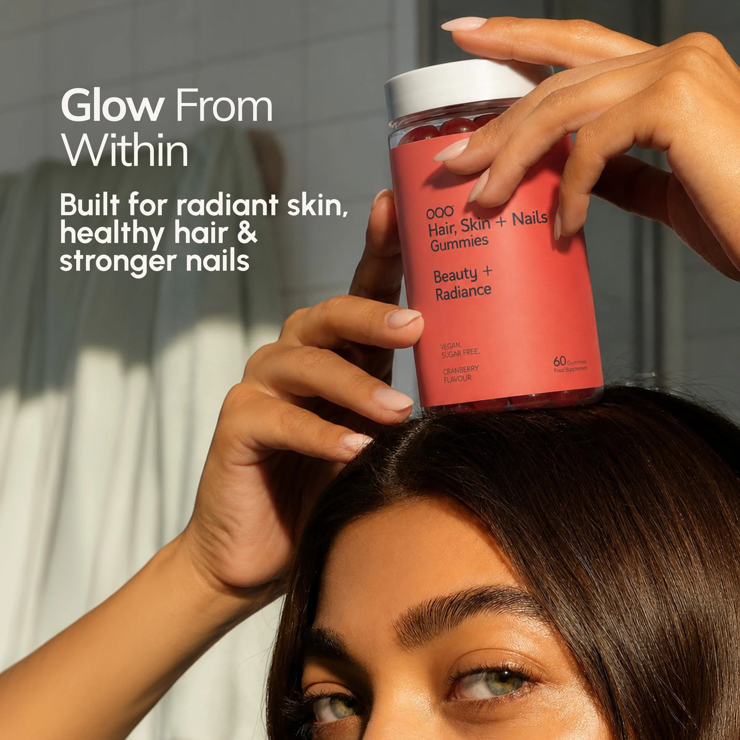 OQO® Hair, Skin & Nails Gummies | Beauty & Radiance | Cranberry