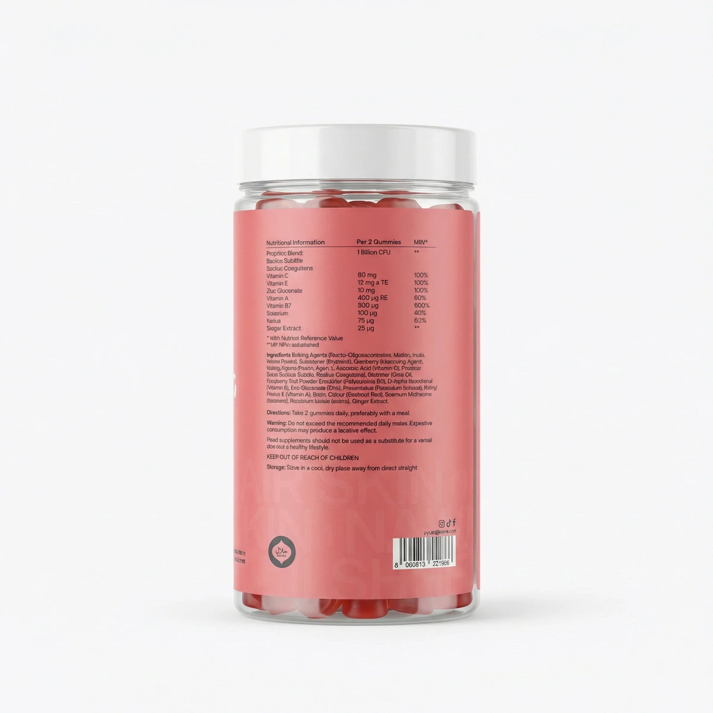 OQO® Hair, Skin & Nails Gummies | Beauty & Radiance | Cranberry