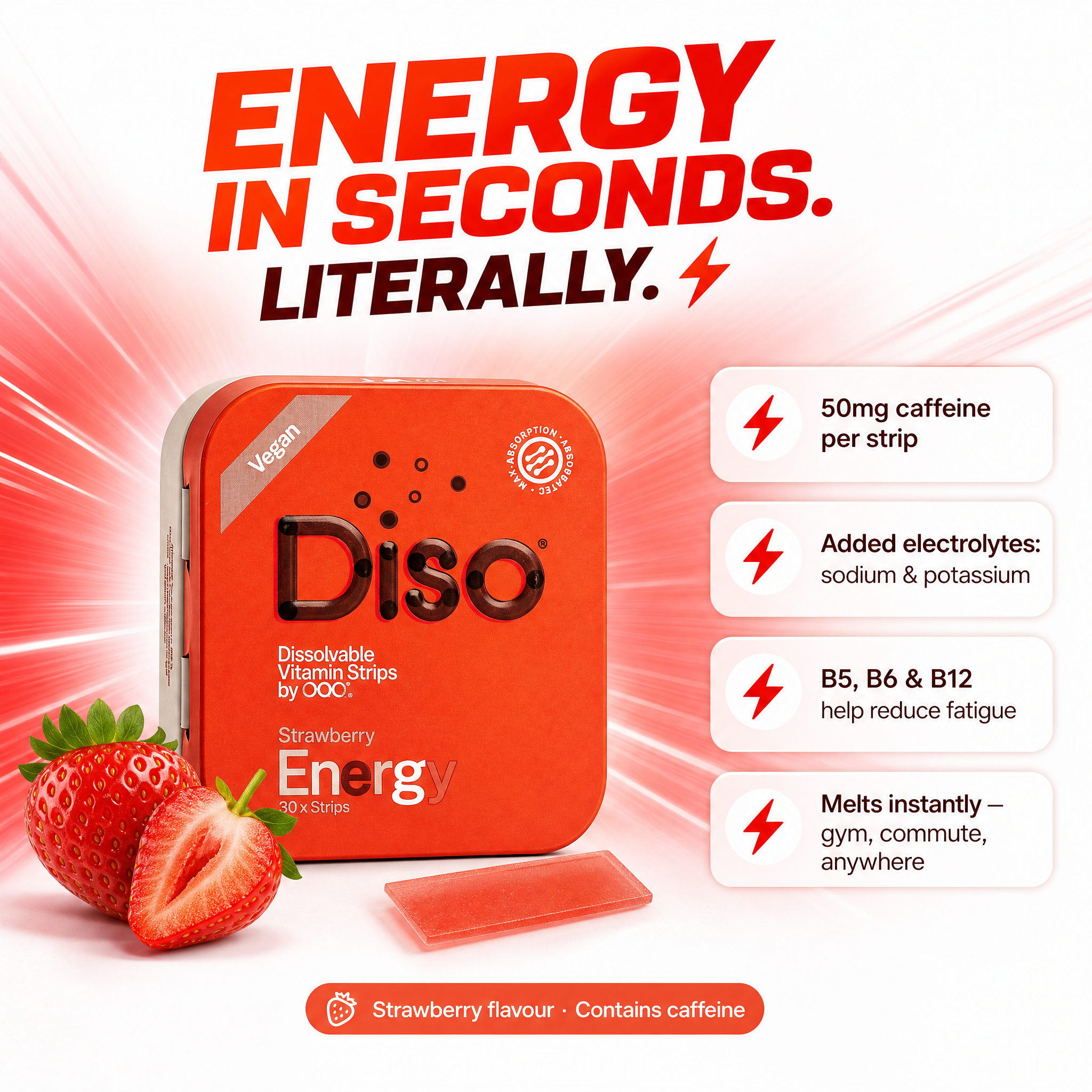 Diso Wellness Oral Strips Bundle – Sleep, Energy, Gut Health & Vitamin B12 | Dissolvable, No Water Needed