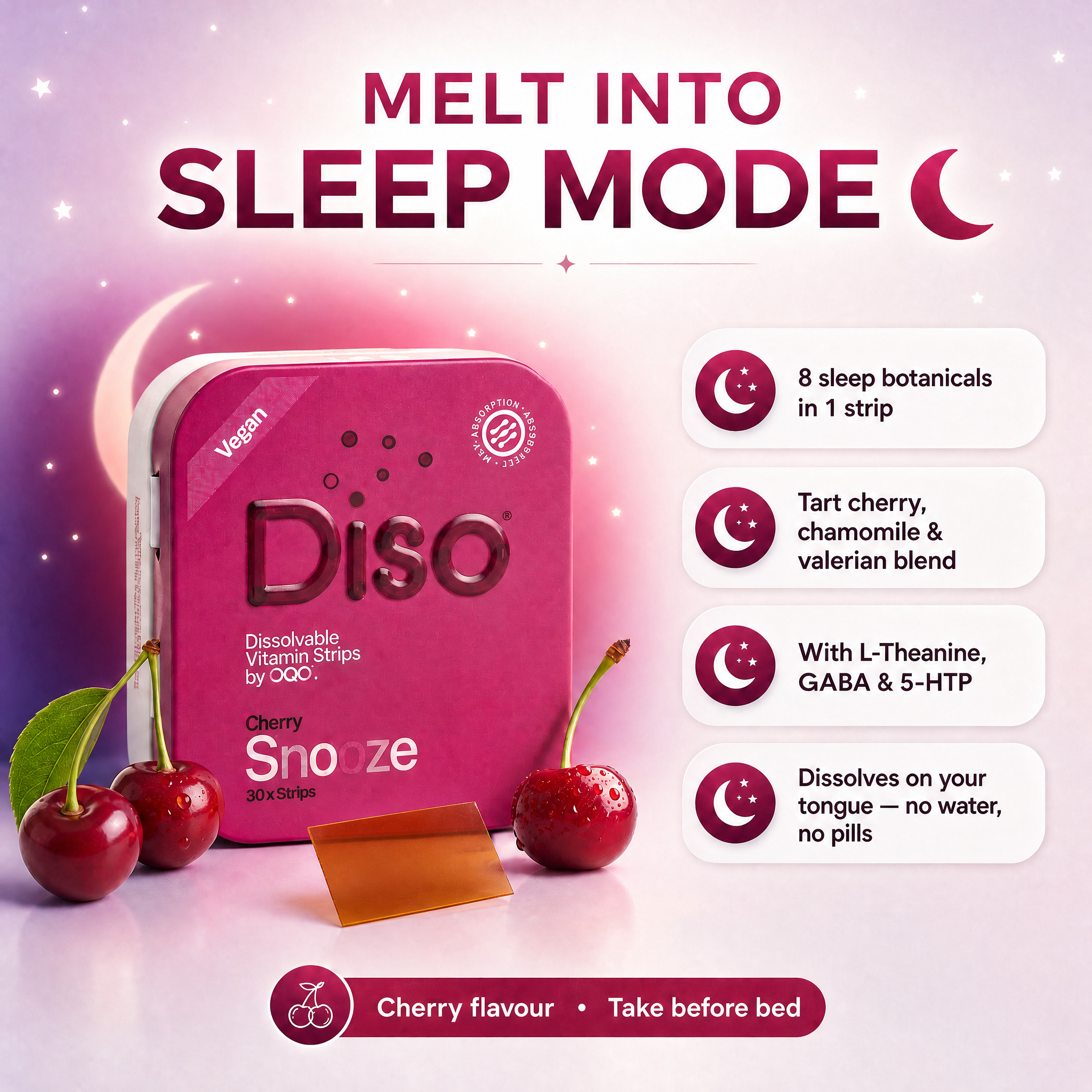 Diso Wellness Oral Strips Bundle – Sleep, Energy, Gut Health & Vitamin B12 | Dissolvable, No Water Needed