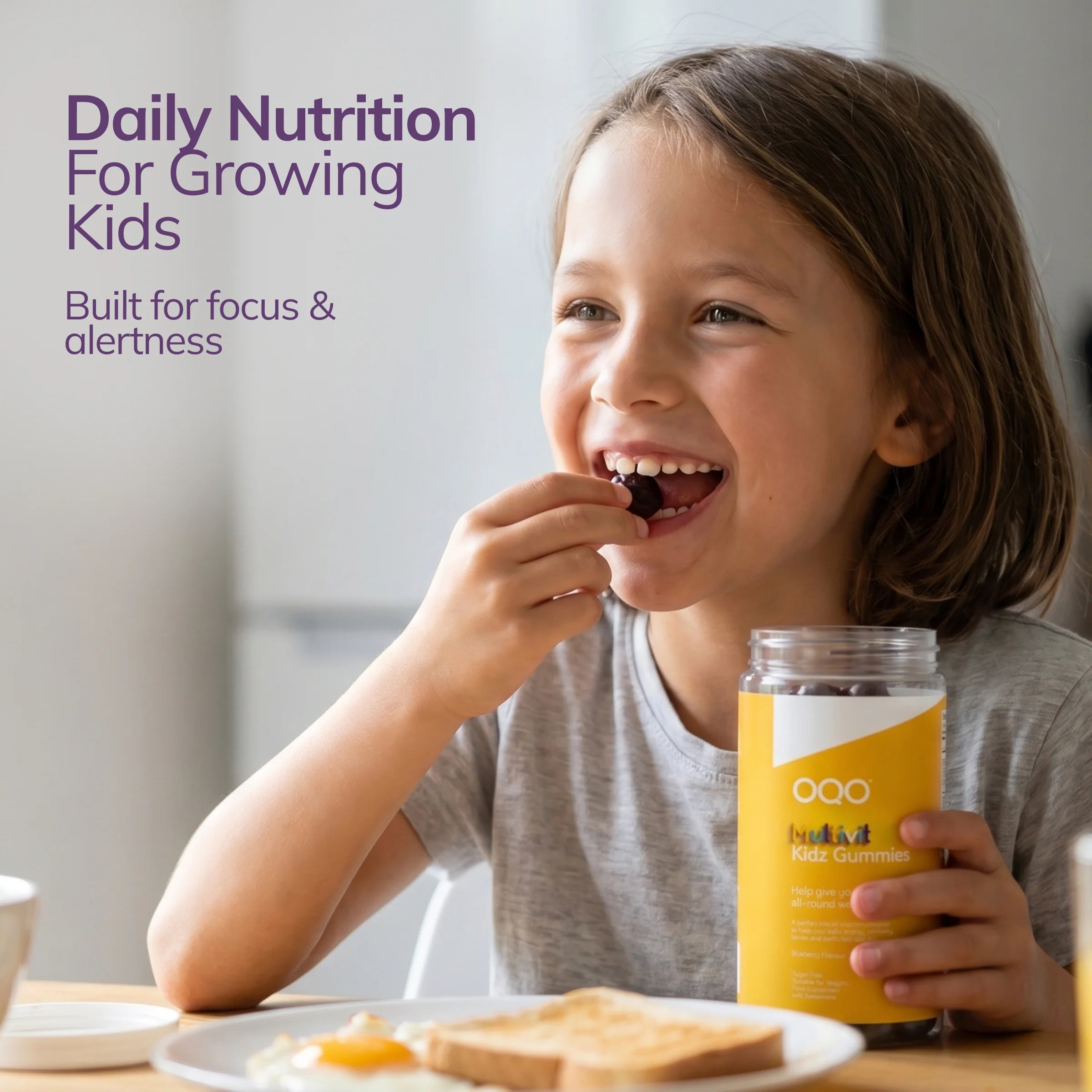 OQO® Kidz Multivitamin Gummies | All Round Wellness | Blueberry