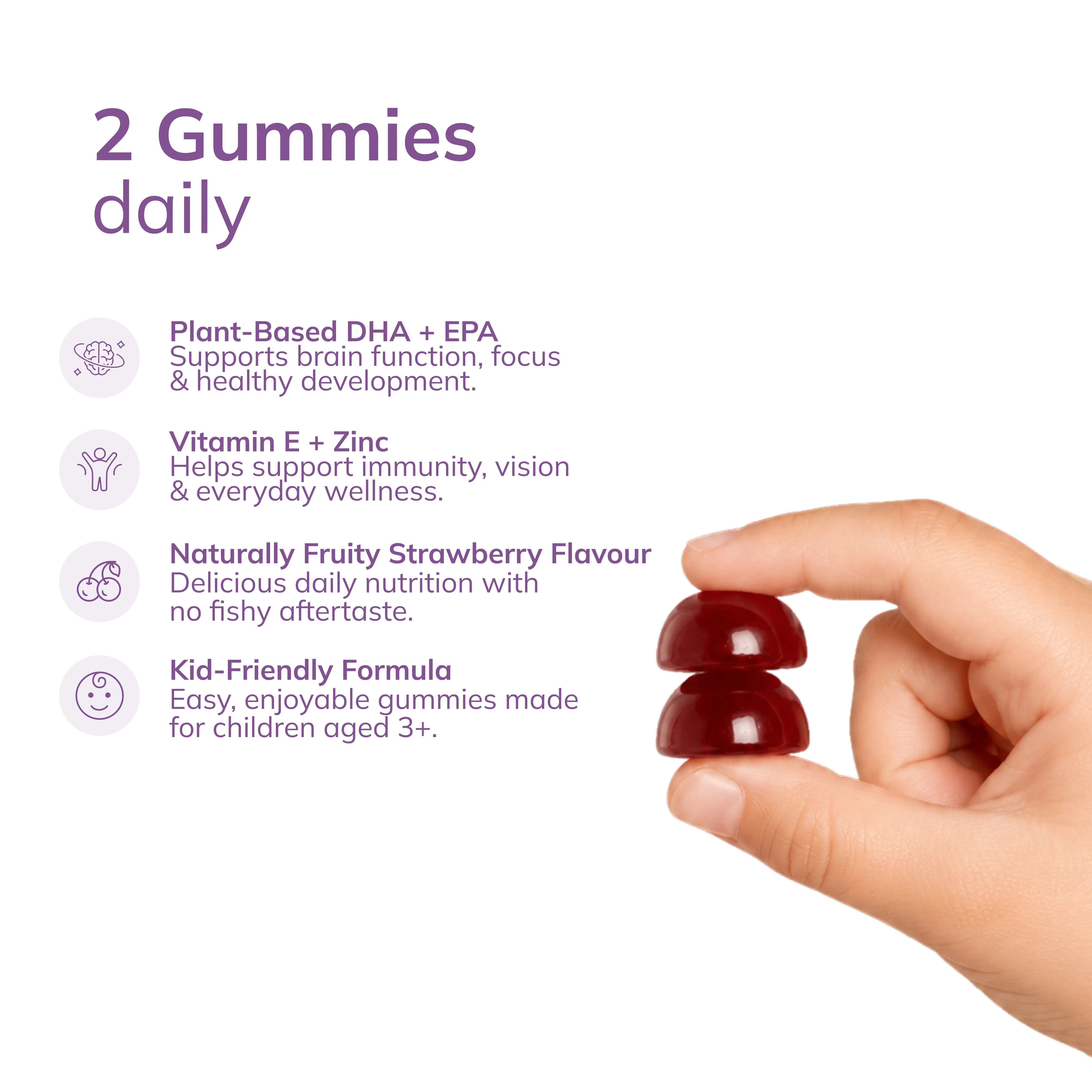 OQO® Kidz Omega 3 Gummies | Brain Function | Strawberry