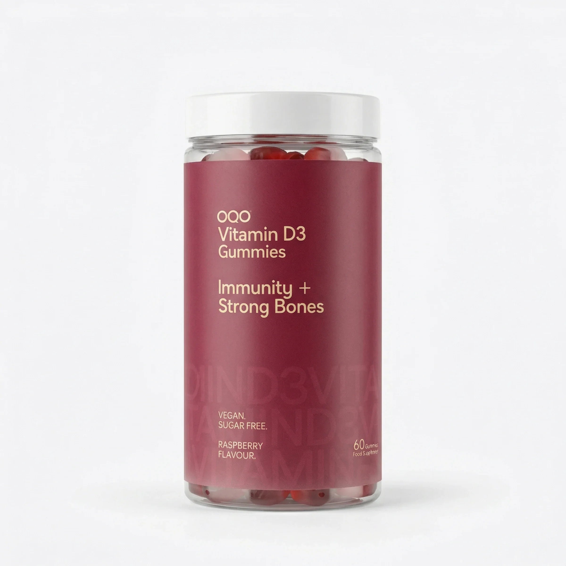 OQO® Vitamin D3 Gummies | Immunity & Strong Bones | Raspberry