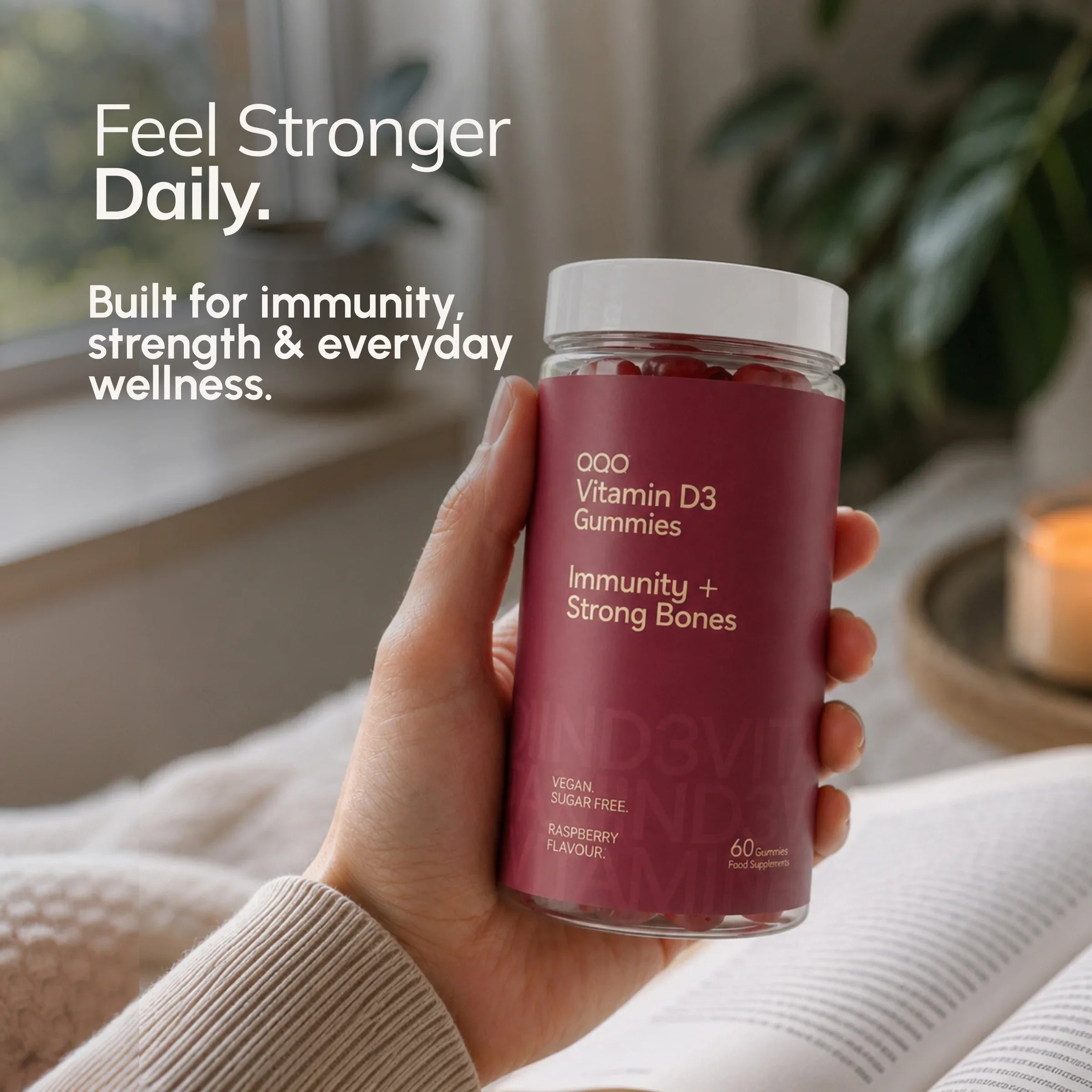 OQO® Vitamin D3 Gummies | Immunity & Strong Bones | Raspberry