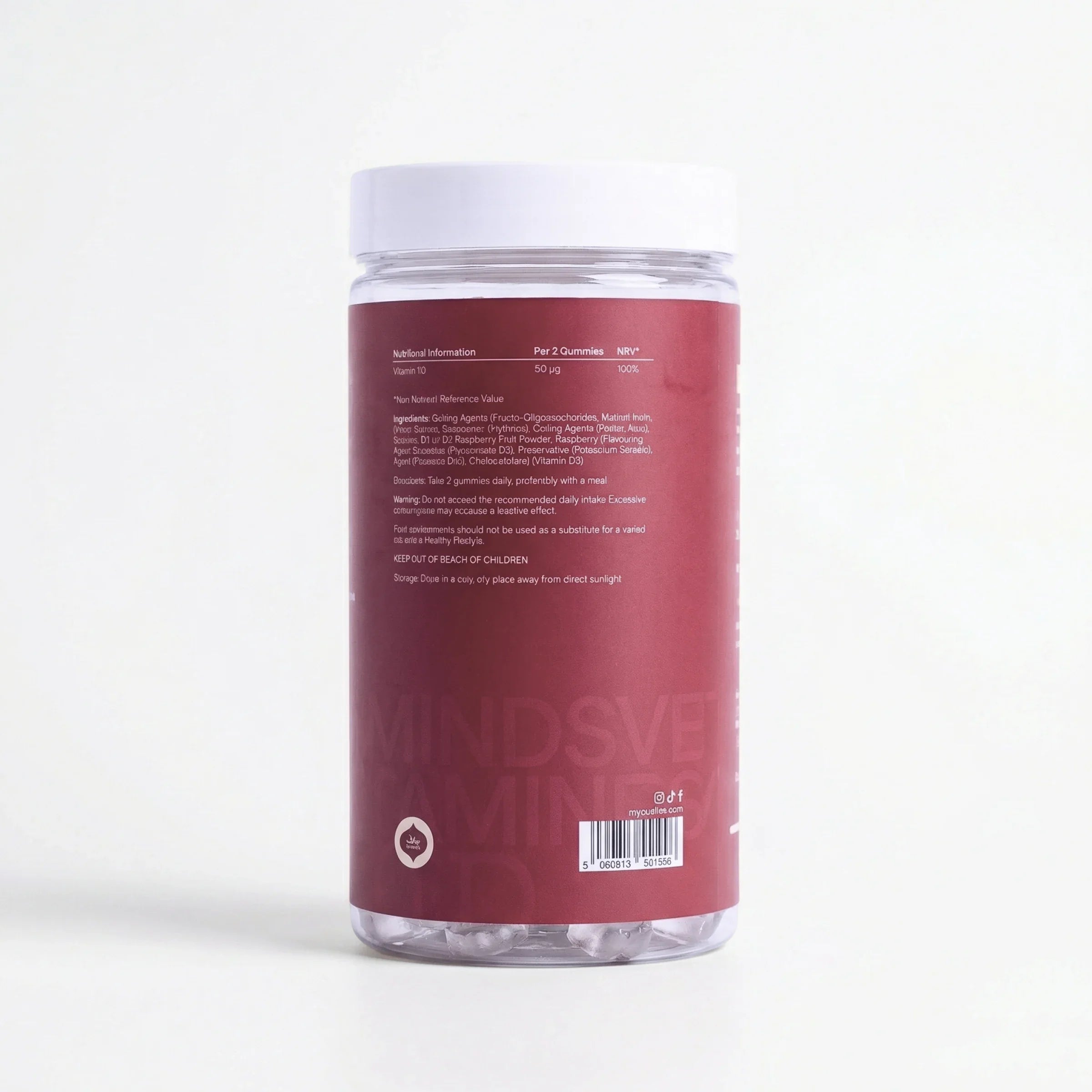 OQO® Vitamin D3 Gummies | Immunity & Strong Bones | Raspberry