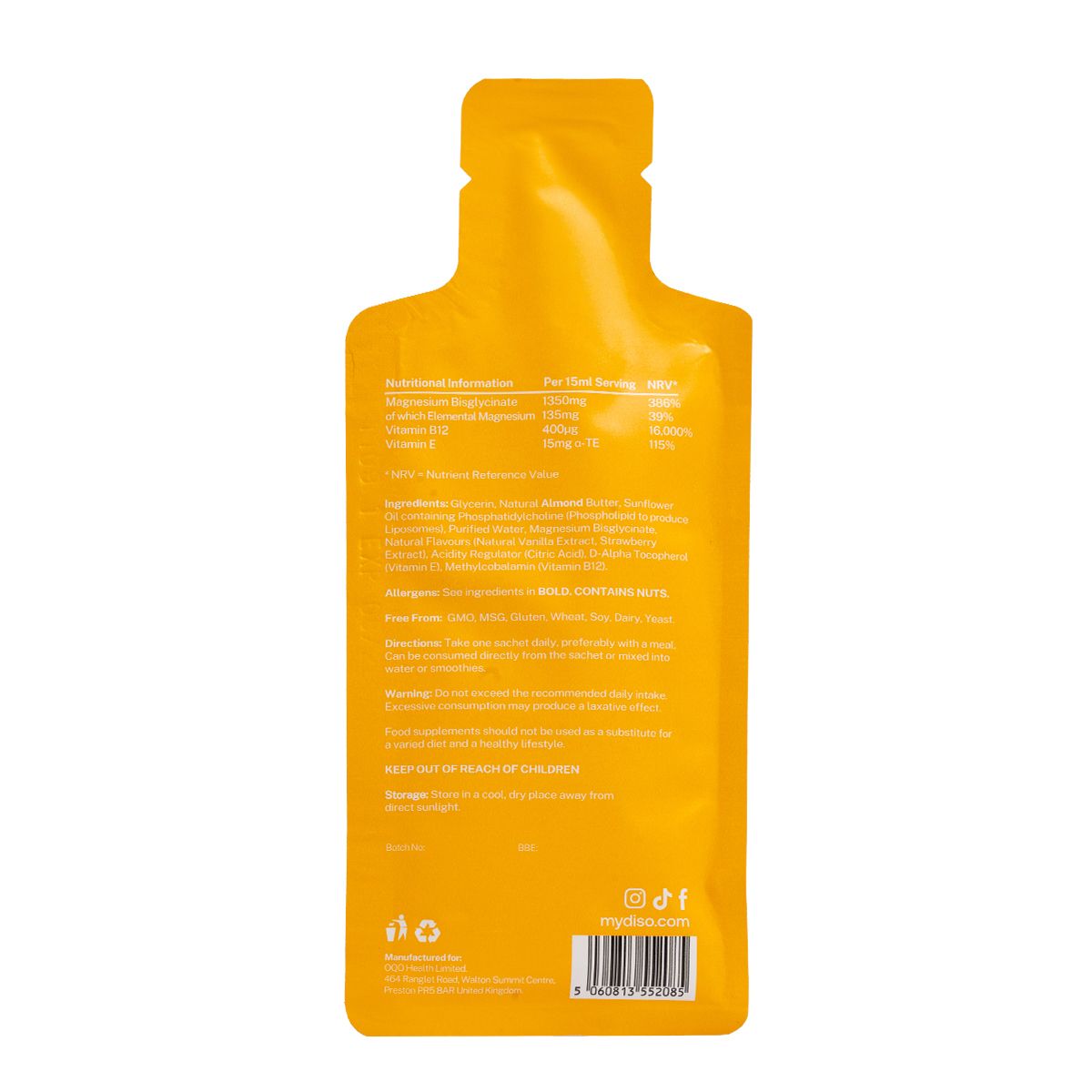 Diso® Lipo Magnesium Shot | Strawberry | Joints & Muscles